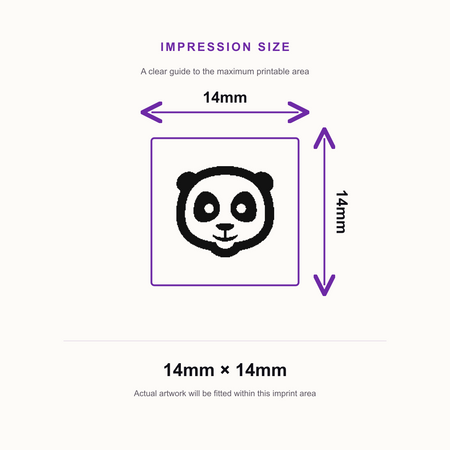 Traxx 9021 14 x 14mm Loyalty Stamp - Panda – impression size guide 14mm × 14mm