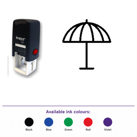 Traxx 9021 14 x 14mm Loyalty Stamp - Parasol – smaller stamp, enlarged matching imprint and five available ink colours
