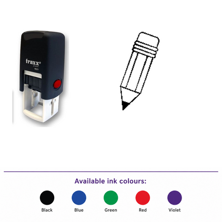 Traxx 9021 14 x 14mm Loyalty Stamp - Pencil – smaller stamp, enlarged matching imprint and five available ink colours