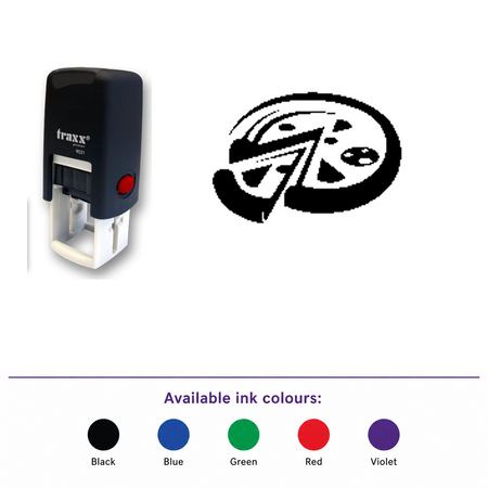Traxx 9021 14 x 14mm Loyalty Stamp - Pizza – smaller stamp, enlarged matching imprint and five available ink colours