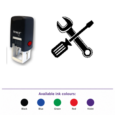 Traxx 9021 14 x 14mm Loyalty Stamp - Spanner DIY Stamp – smaller stamp, enlarged matching imprint and five available ink colours