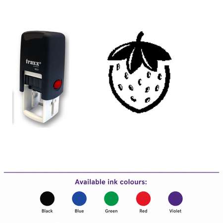 Traxx 9021 14 x 14mm Loyalty Stamp - Strawberry Stamp – smaller stamp, enlarged matching imprint and five available ink colours
