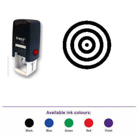 Traxx 9021 14 x 14mm Loyalty Stamp - Target Stamp – smaller stamp, enlarged matching imprint and five available ink colours