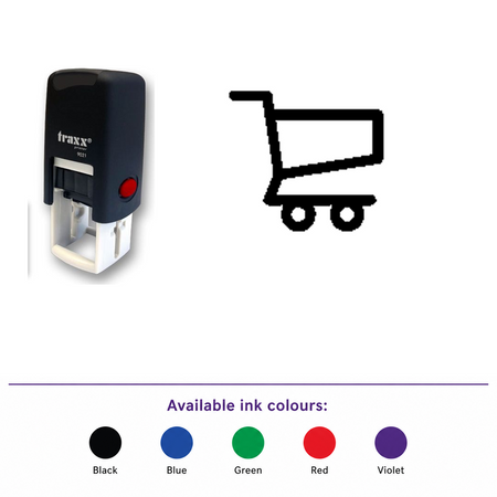 Traxx 9021 14 x 14mm Loyalty Stamp - Trolley Stamp – smaller stamp, enlarged matching imprint and five available ink colours