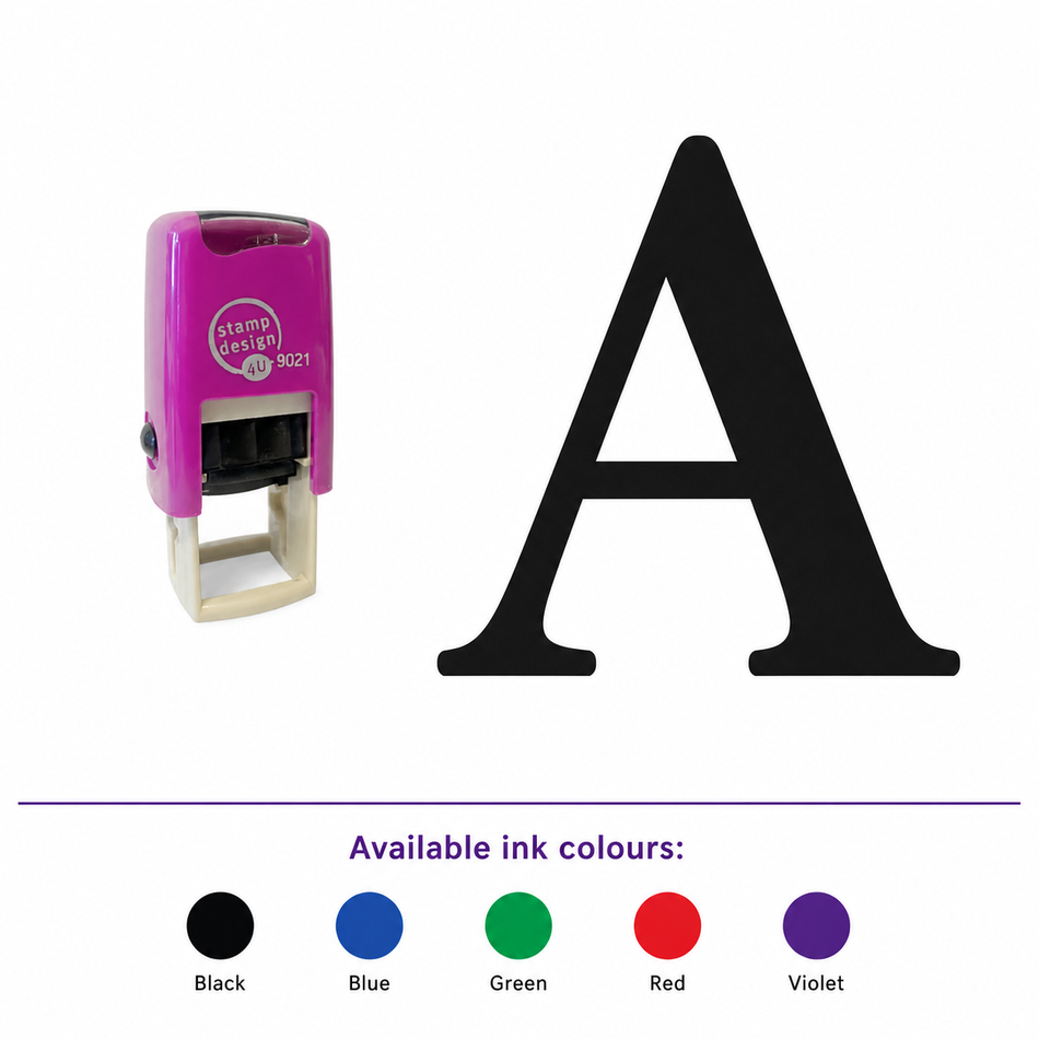 SD4U 9021 A-Z Loyalty Stamp – smaller stamp, enlarged matching imprint and five available ink colours