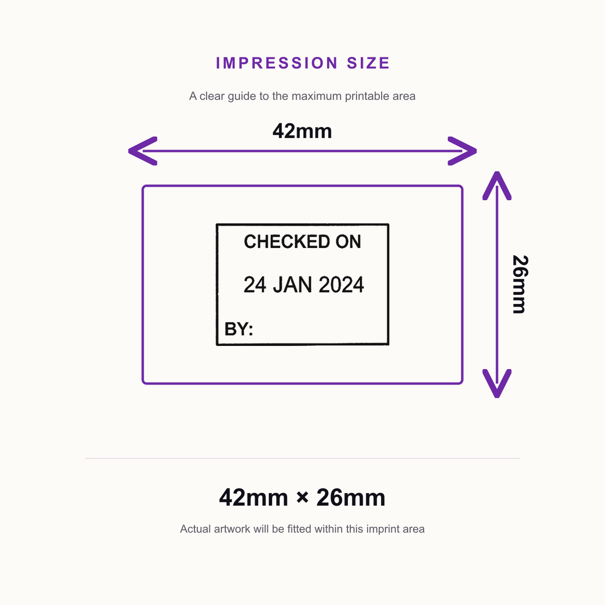 Personalised Date Stamp with Custom Text | Trodat Printy 4750 Dater Stamp | 2 Lines of Text | Choice of 6 Ink Colours – impression size guide 42mm × 26mm