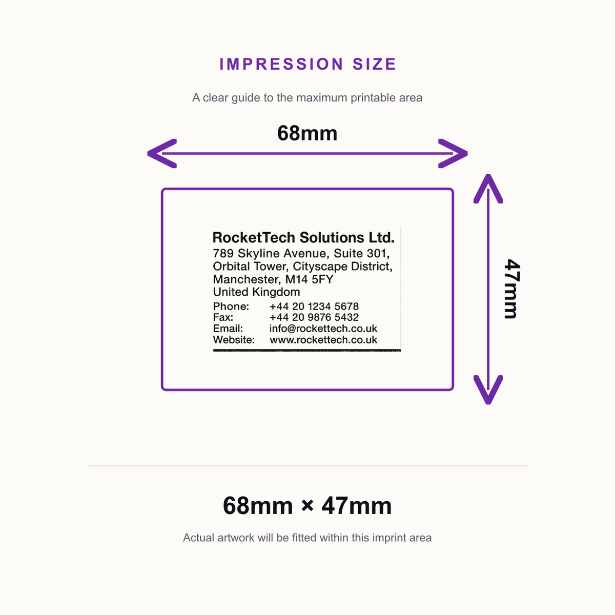 Large 10 Line Custom Text Stamp | 68 x 47mm | Trodat Professional Line 5208 – impression size guide 68mm × 47mm