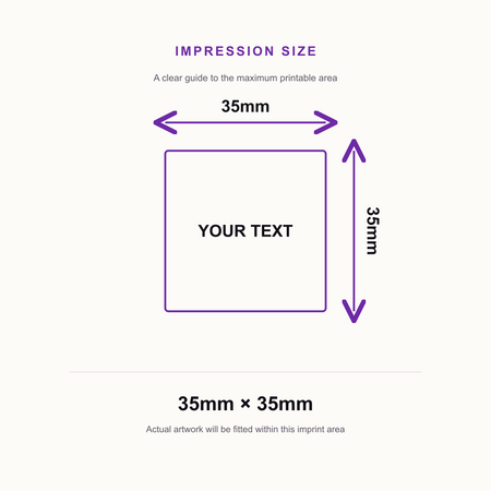 Trodat Eclipse 86015 - 35 x 35mm – impression size guide 35mm × 35mm