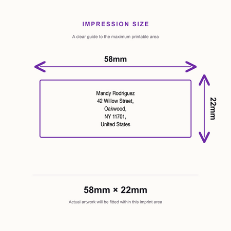 5 Line Text Return Address Stamp | 58 x 22mm | Trodat 4913 – impression size guide 58mm × 22mm