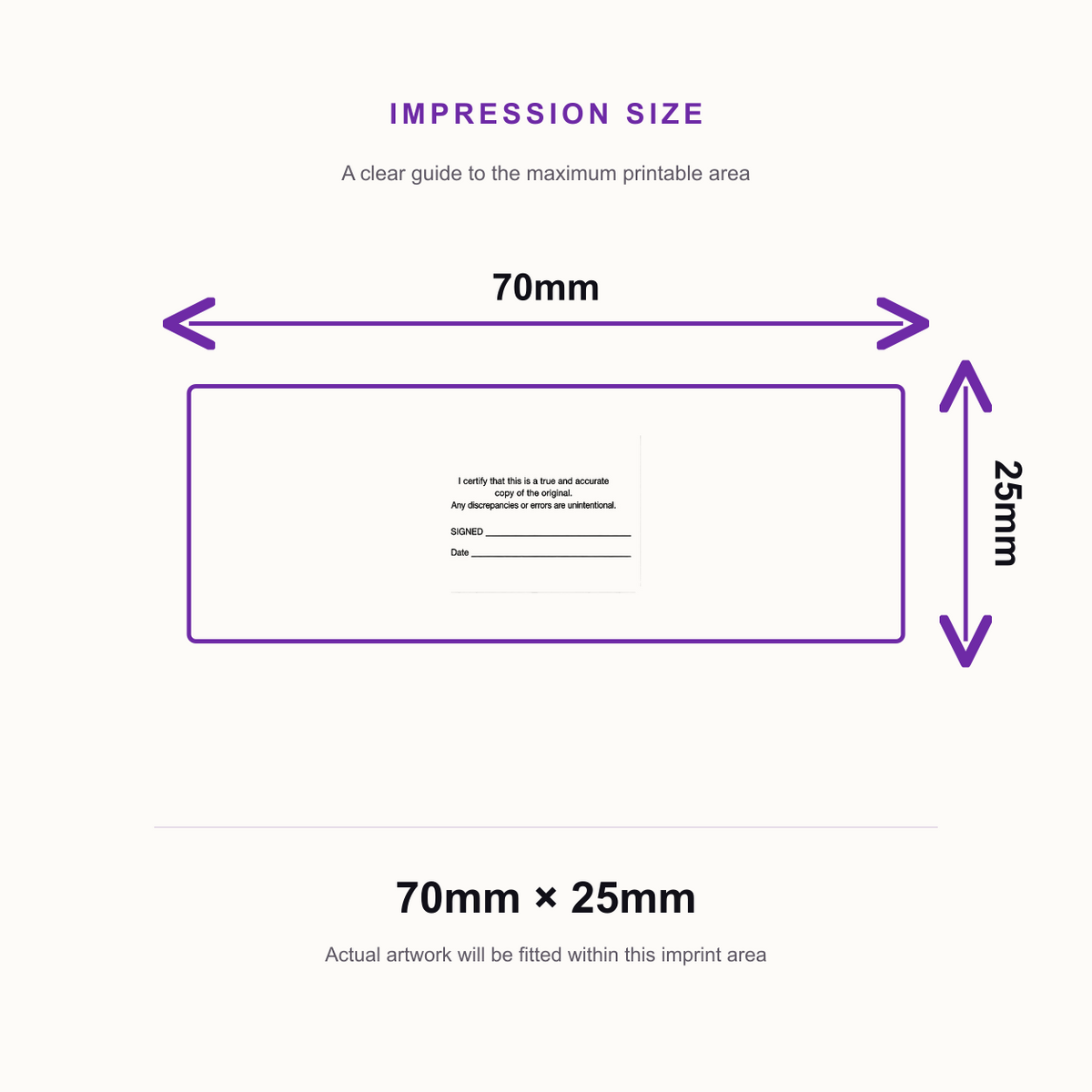 Trodat Printy 4915 | 6 Line Text Rubber Stamp | 70 x 25mm – impression size guide 70mm × 25mm
