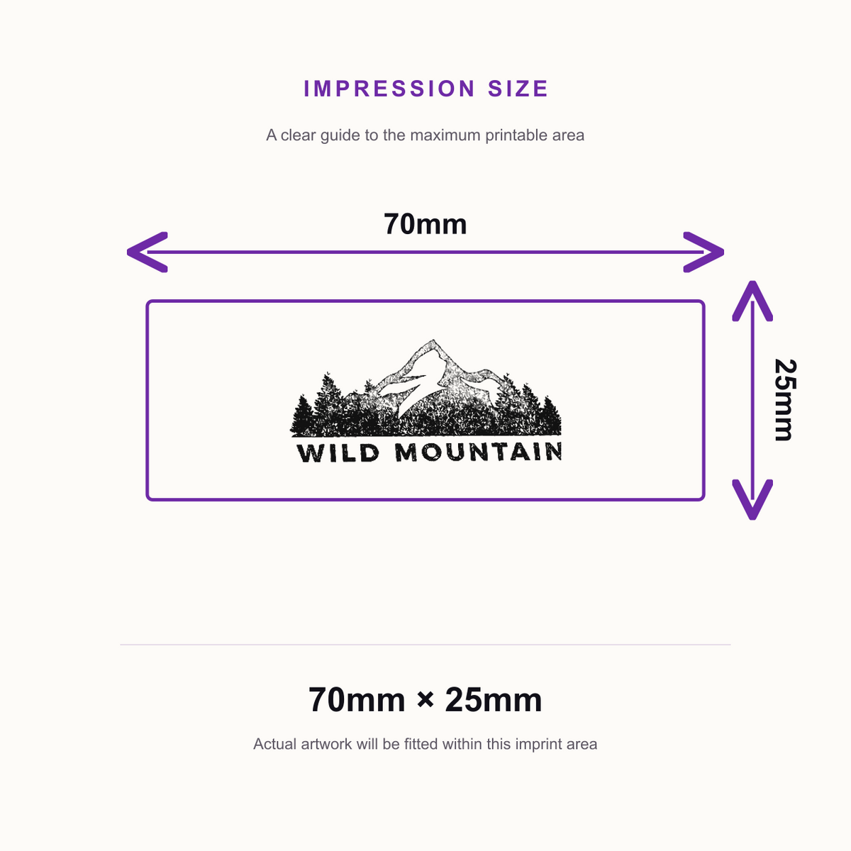 Trodat Printy 4915 | Logo Rubber Stamp | 70 x 25mm – impression size guide 70mm × 25mm