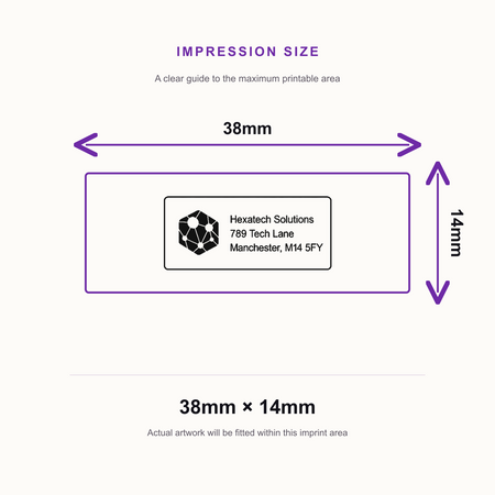 Custom Text and Logo Stamp | Trodat Printy 9511 Pocket Stamp Self-Inking Portable Stamp – impression size guide 38mm × 14mm