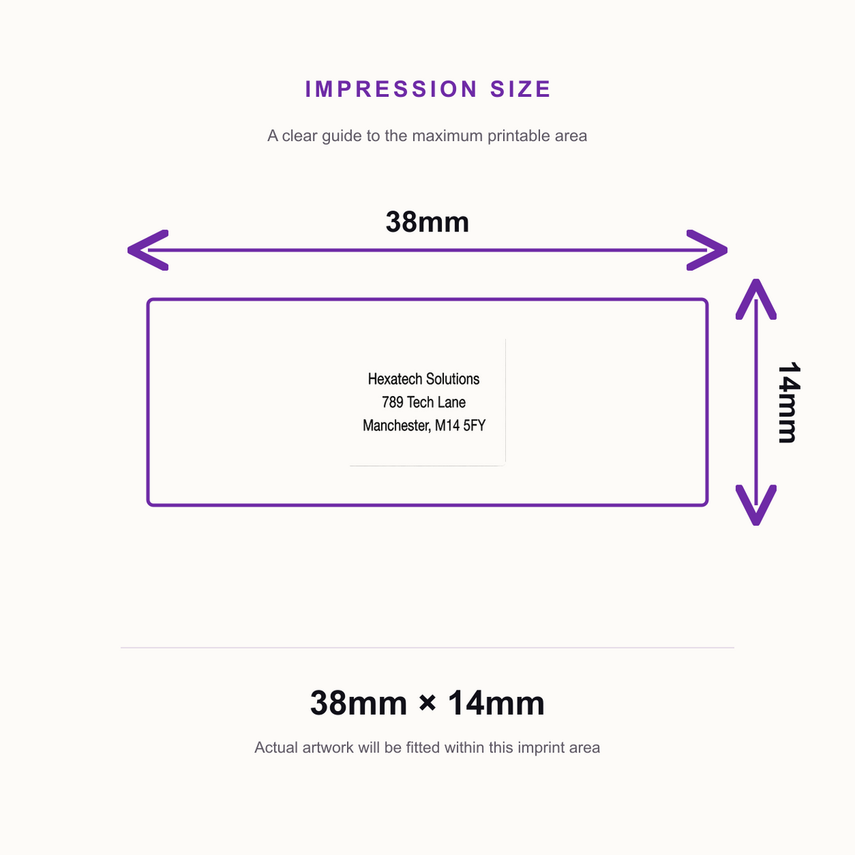 Trodat Printy 9511 Pocket Stamp | 3 Line Text Rubber Stamp | 38 x 14mm – impression size guide 38mm × 14mm