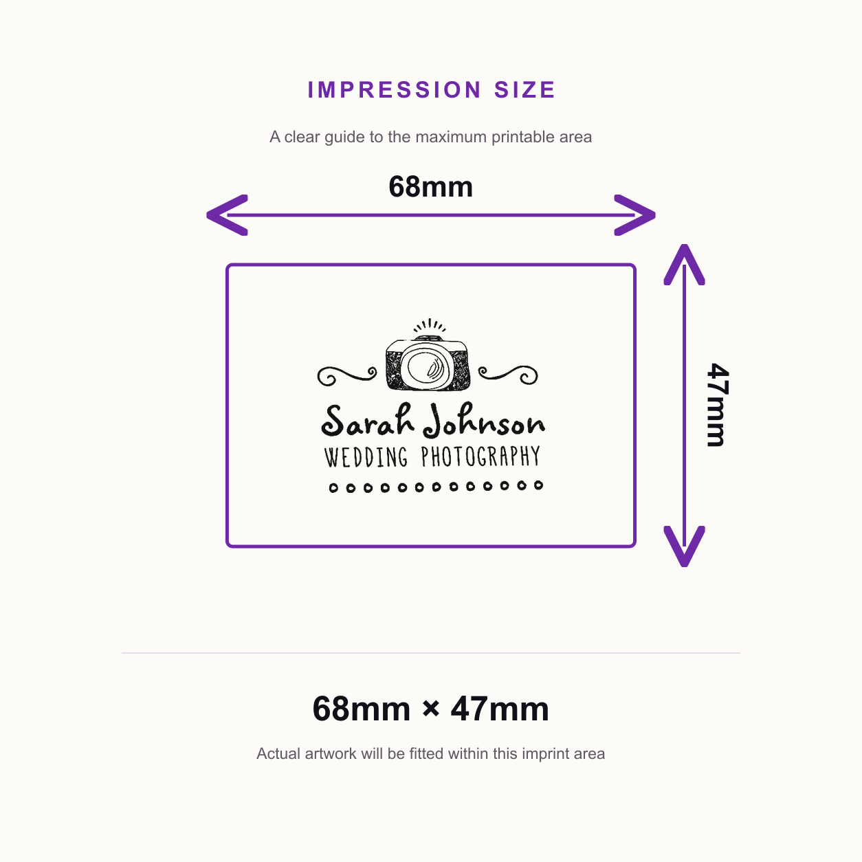 Large Custom Logo Stamp | 68 x 47mm | Trodat Professional 5208 – impression size guide 68mm × 47mm