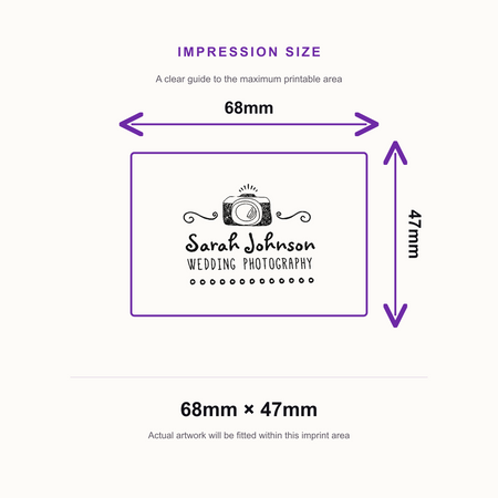 Large Custom Logo Stamp | 68 x 47mm | Trodat Professional 5208 – impression size guide 68mm × 47mm