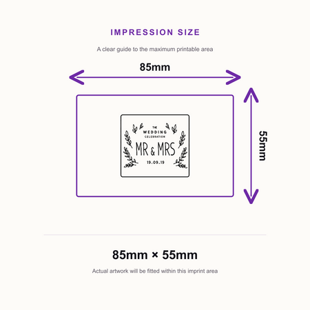 Super Size Logo Rubber Stamp | 85 x 55mm | Trodat Professional 5211 – impression size guide 85mm × 55mm
