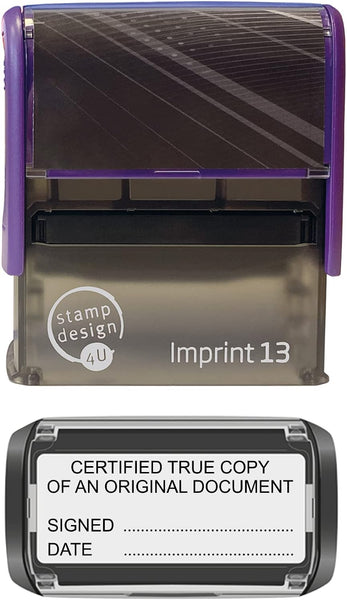 Certified True Copy of an Original Document Stamp | Imprint 13 58 x 22mm Stamp