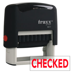 Traxx 9011 38 x 14mm Word Stamp - CHECKED
