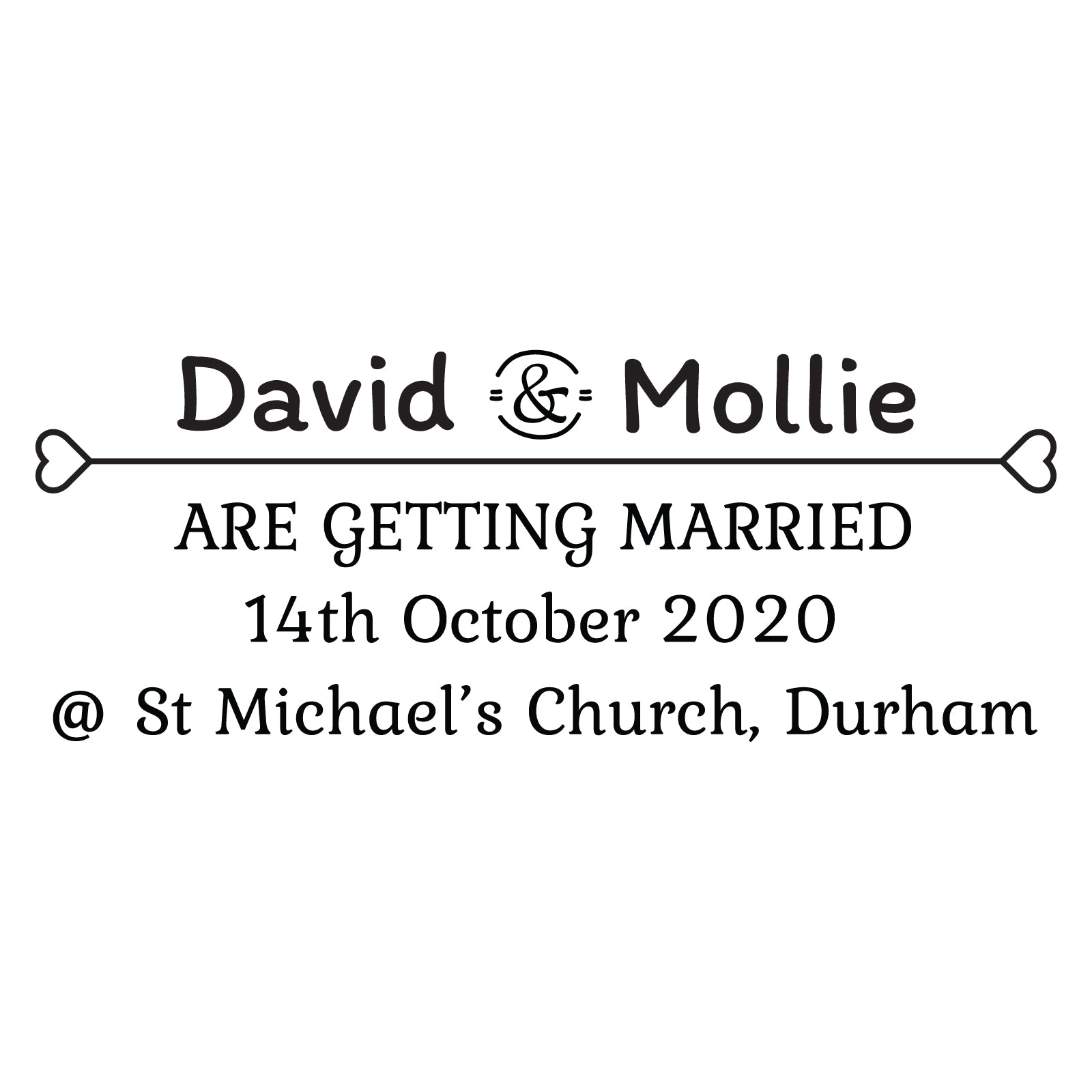 X-Large Personalised Stamp - Wedding 2