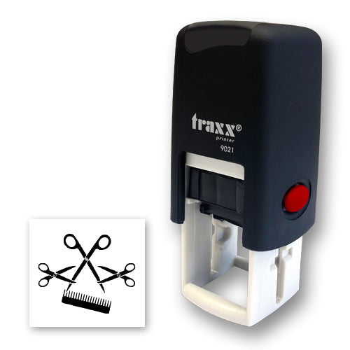 Traxx 9021 14 x 14mm Loyalty Stamp - Comb & Scissors – Stamp Design 4U