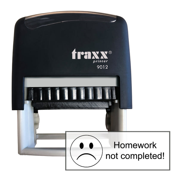 Traxx 9012 48 x 18mm Assessment Stamp - Homework Not Completed