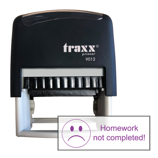 Traxx 9012 48 x 18mm Assessment Stamp - Homework Not Completed