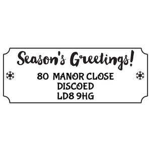 Seasons Greetings Personalised Stamp with 3 Lines of Custom Text