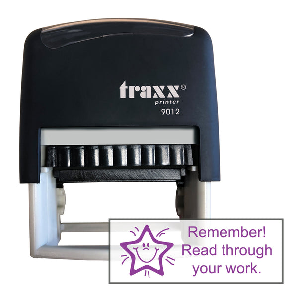 Traxx 9012 48 x 18mm Assessment Stamp - Read through your work