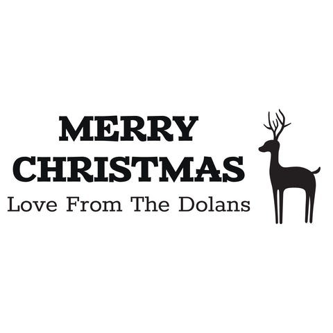 Merry Christmas Reindeer Design with 1 Line of Custom Text