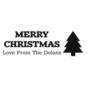 Merry Christmas Tree Design with 1 Line of Custom Text