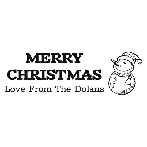 Merry Christmas Snowman Design with 1 Line of Custom Text