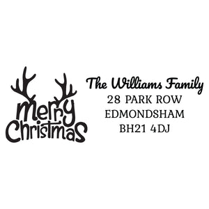 Large Merry Christmas Stamp with 4 Lines of Custom Text