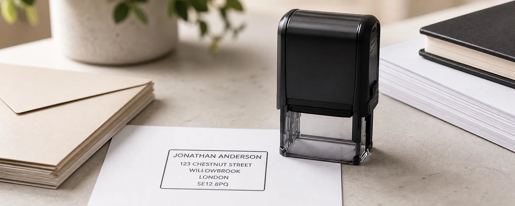 Ready-made office word stamps with common business workflow wording