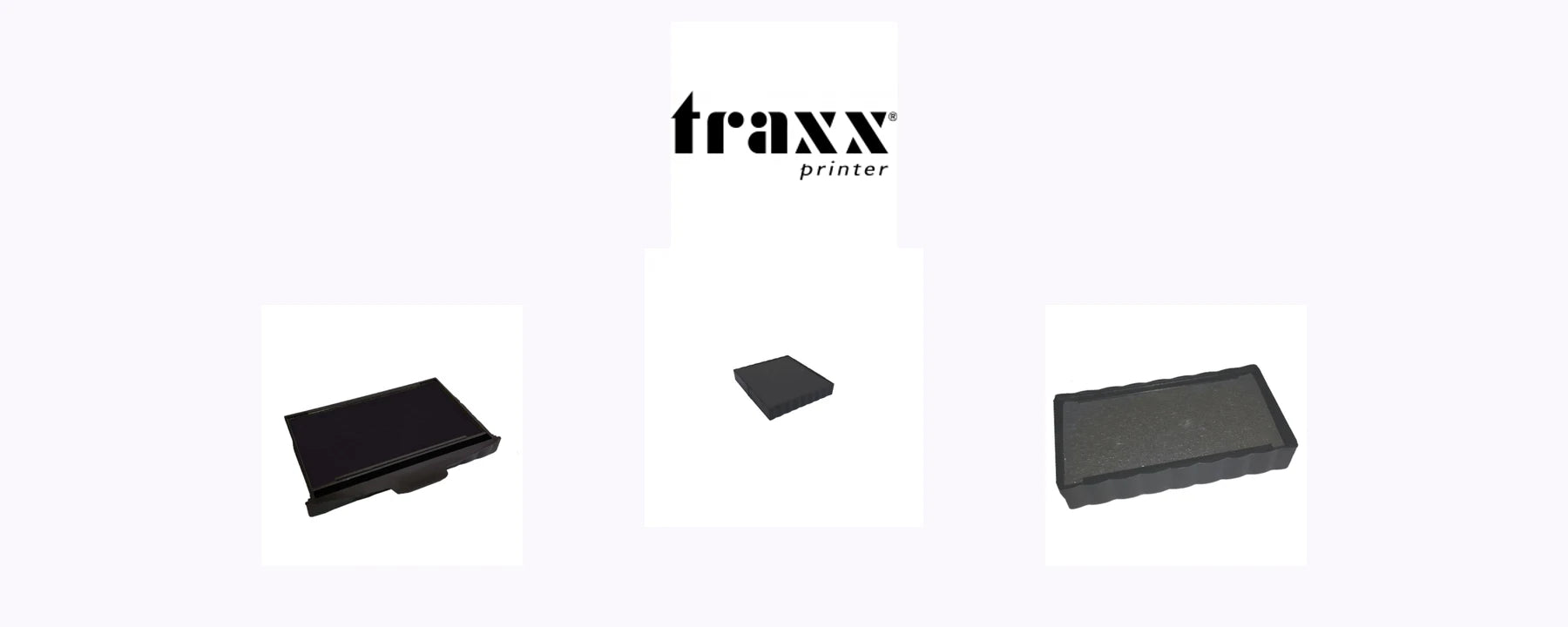 Traxx Printer logo with genuine replacement ink pads