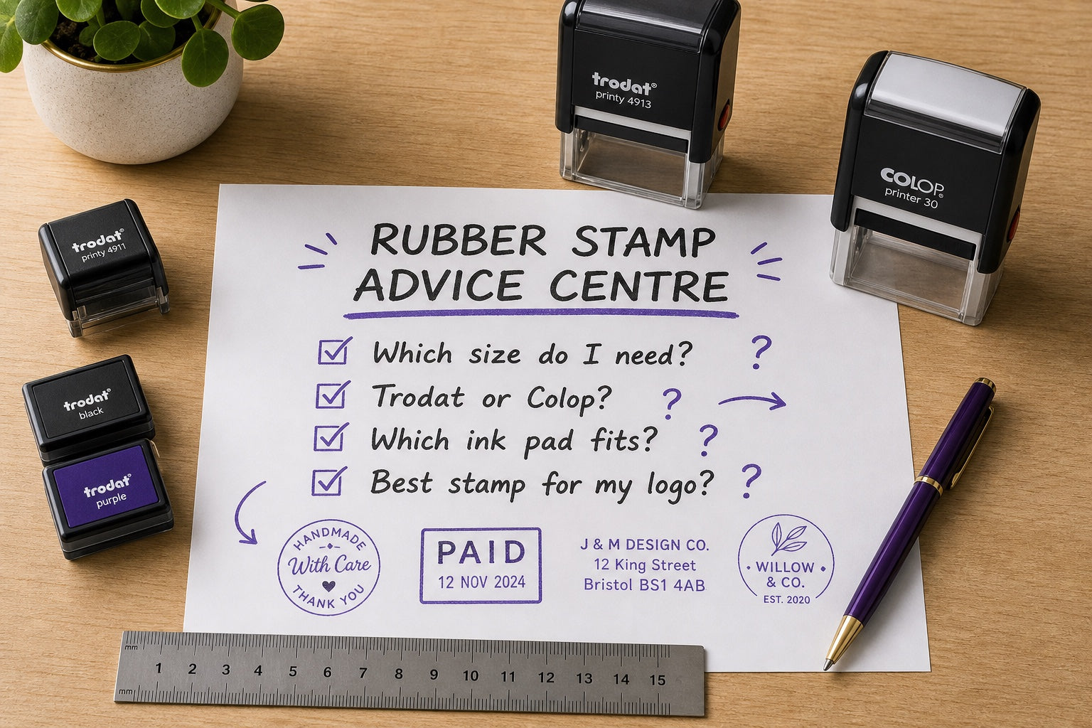 Rubber stamp buying guides and expert advice from Stamp Design 4U