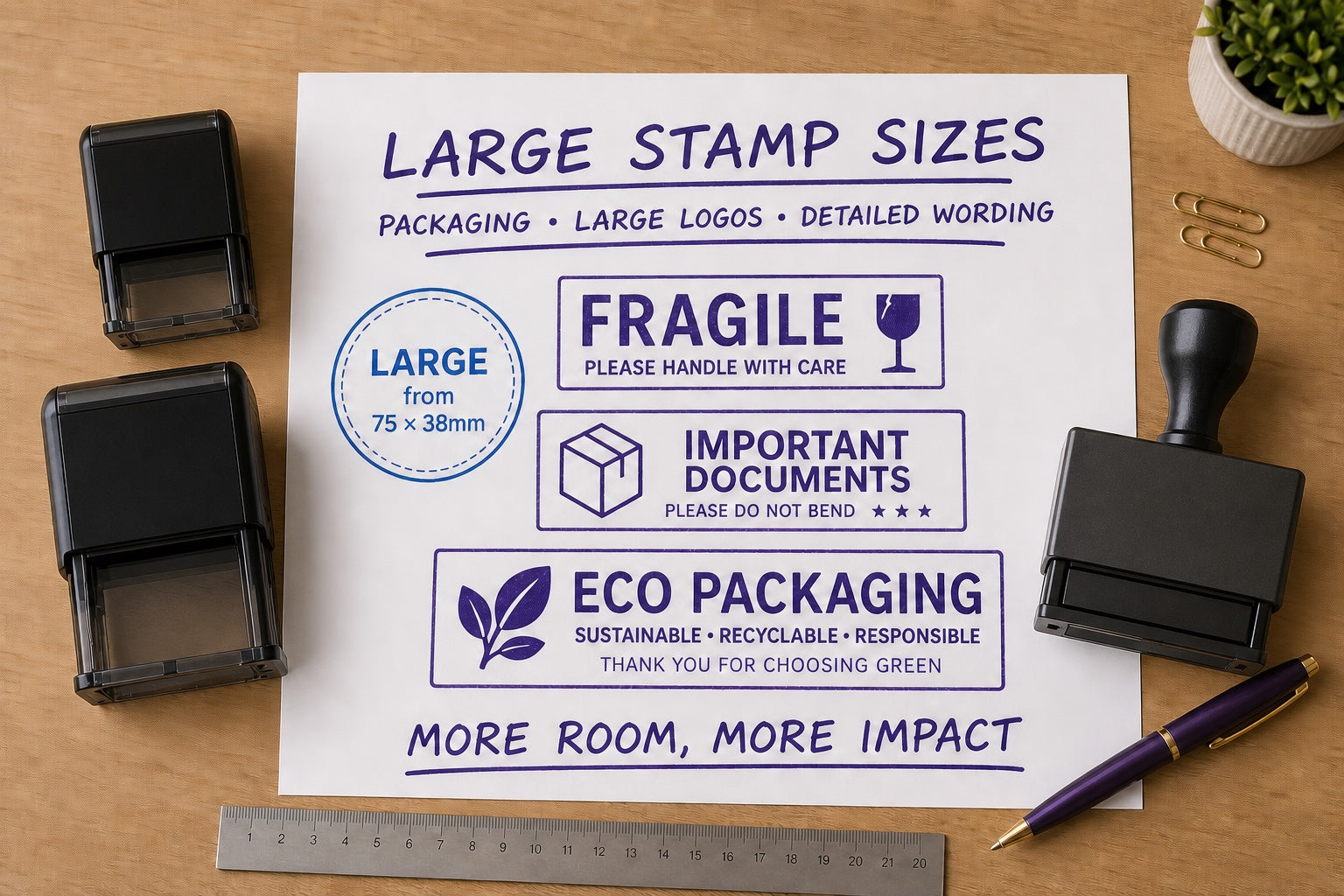 Large Stamp Size Guide guide image
