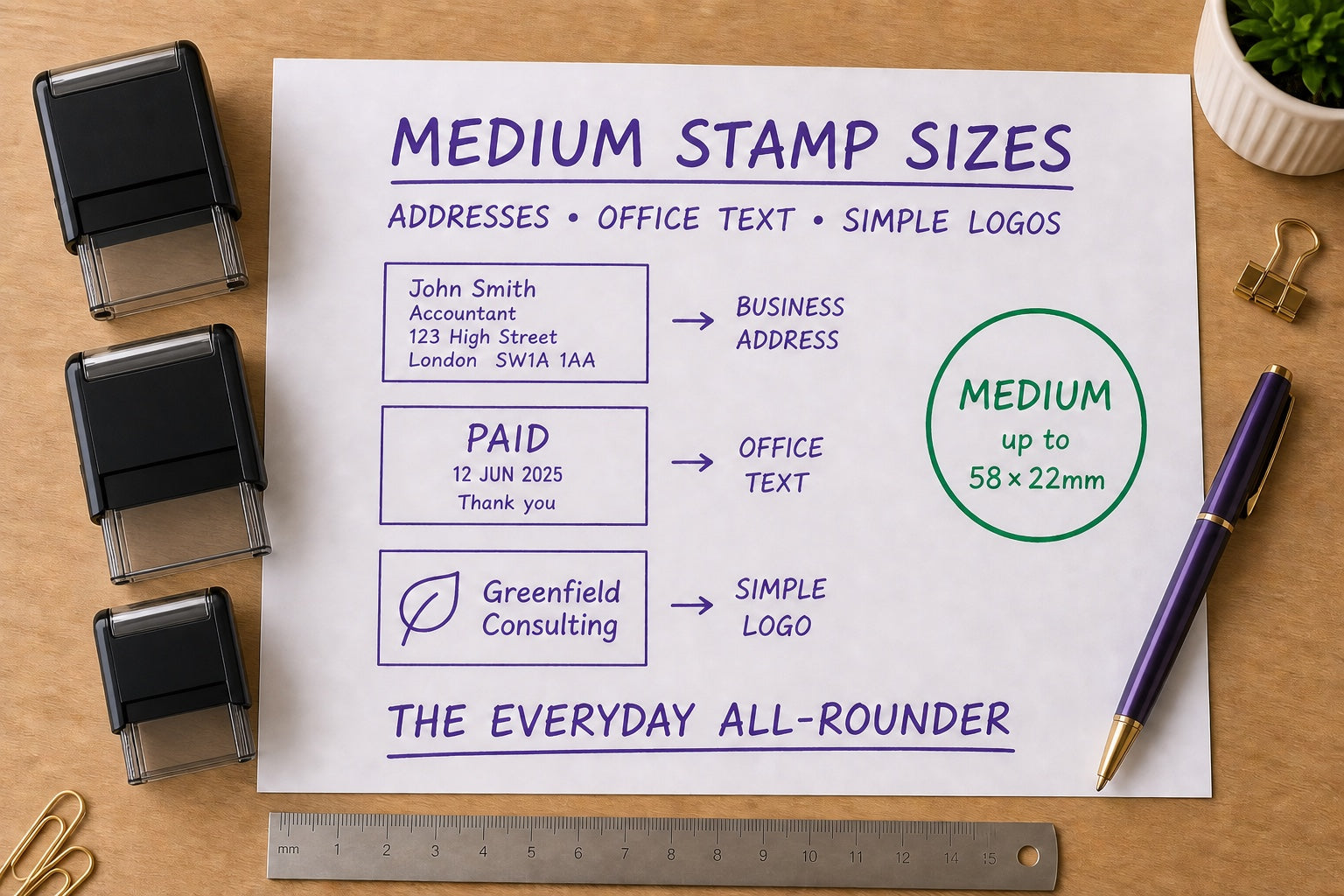 Medium Rubber Stamp Size Guide guide