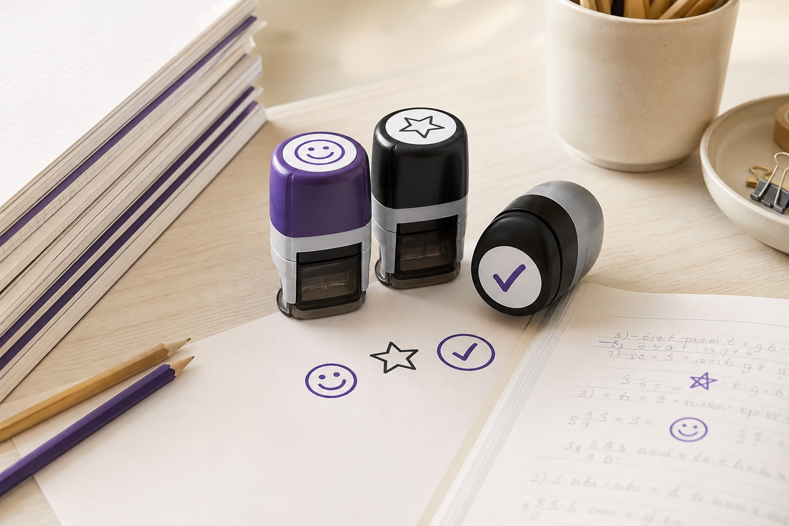 Teacher Marking Stamps Stock