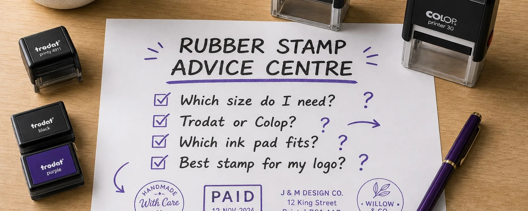 Rubber stamp buying guides and expert advice from Stamp Design 4U