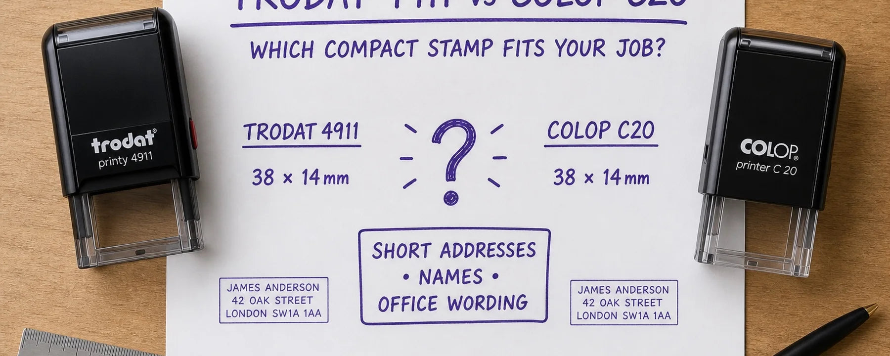 Trodat 4911 vs Colop C20 guide