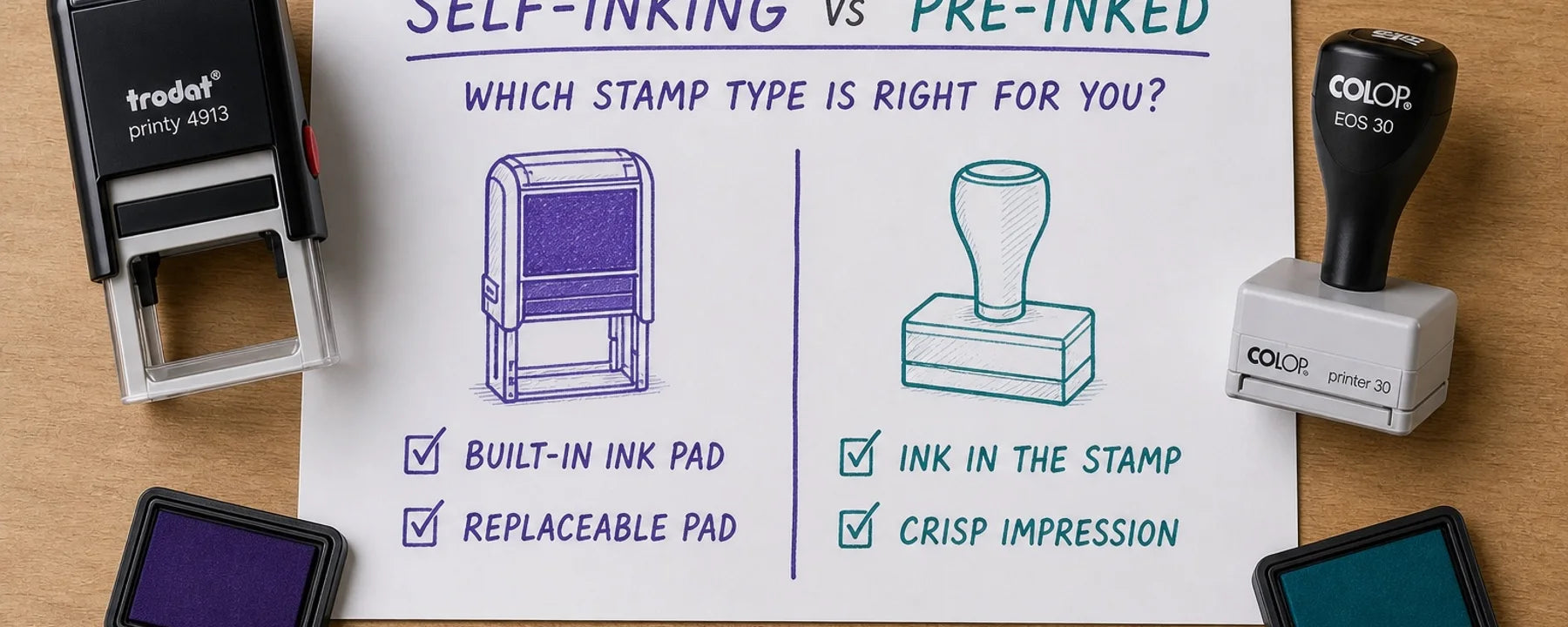 Self-Inking vs Pre-Inked Stamps guide