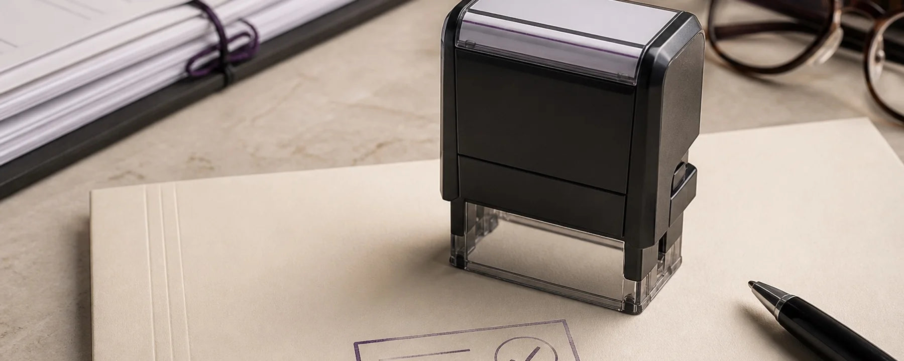 Legal stamps with genuine certification and document-control impressions
